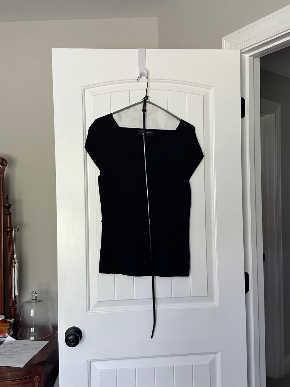 Classic Black Short Sleeve Knit Top